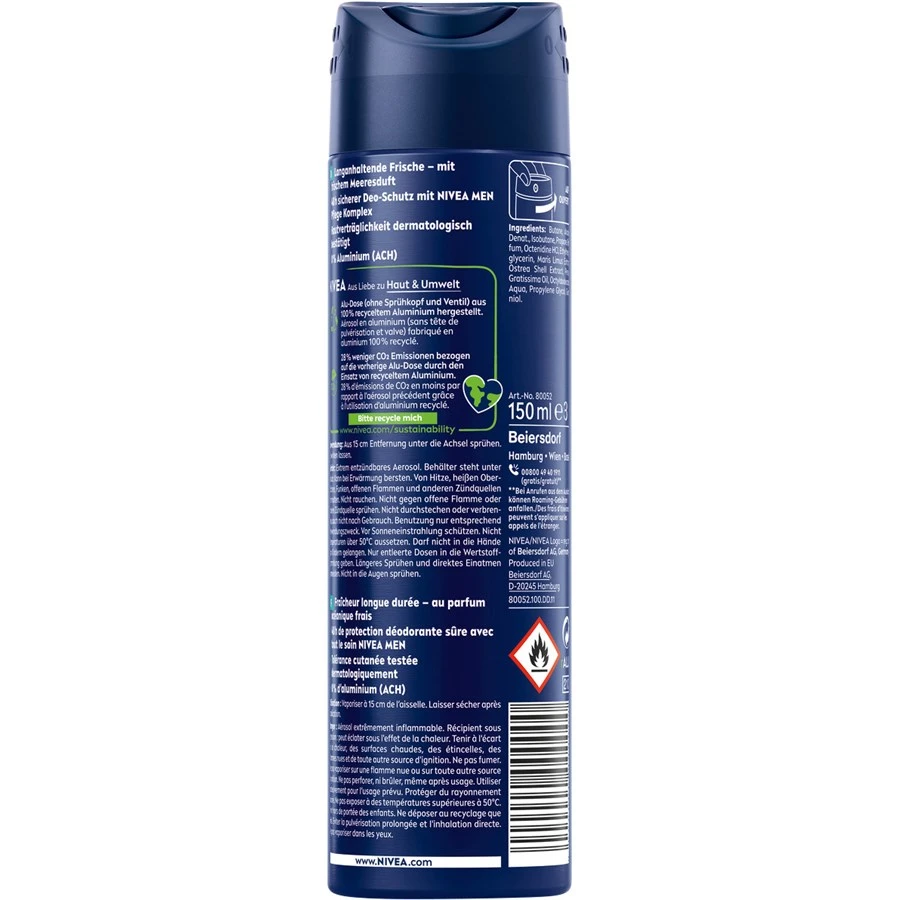 Déodorant Fresh Ocean Deodorant Spray Nivea Men De Nivea 2 Déodorant Fresh Ocean Deodorant Spray Nivea Men De Nivea – Image 2