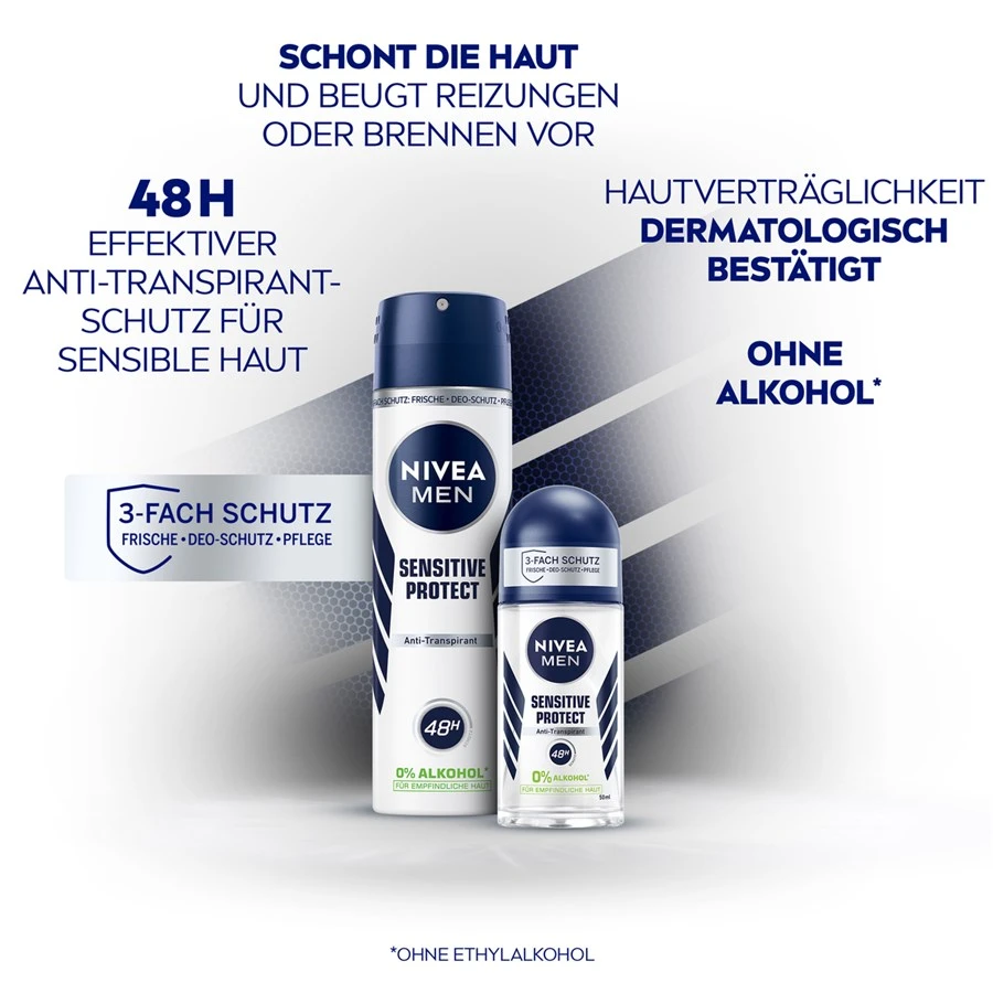 Déodorant Spray Anti-transpirant Sensitive Protect Nivea Men De Nivea 3 Déodorant Spray Anti-transpirant Sensitive Protect Nivea Men De Nivea – Image 3